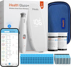 iHealth Gluco+ Wireless Smart Blood Glucose Monitor Kit with Free App, 100 Glucometer Strips, 100 Lancets, 1 Blood Sugar Monitor, 1 Lancing Device, Portable Diabetes Testing Kit for Home Use