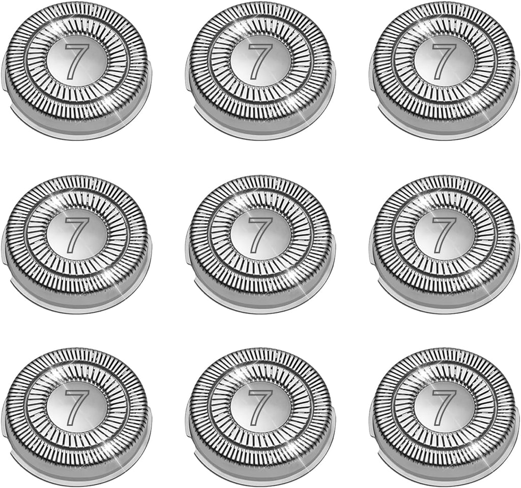 9 Pack SH70/71 Replacement Head Compatible with Philips Norelco Series 7000， Upgraded SH70/71 Compatibility Double blades for norelco 7000 replacement heads
