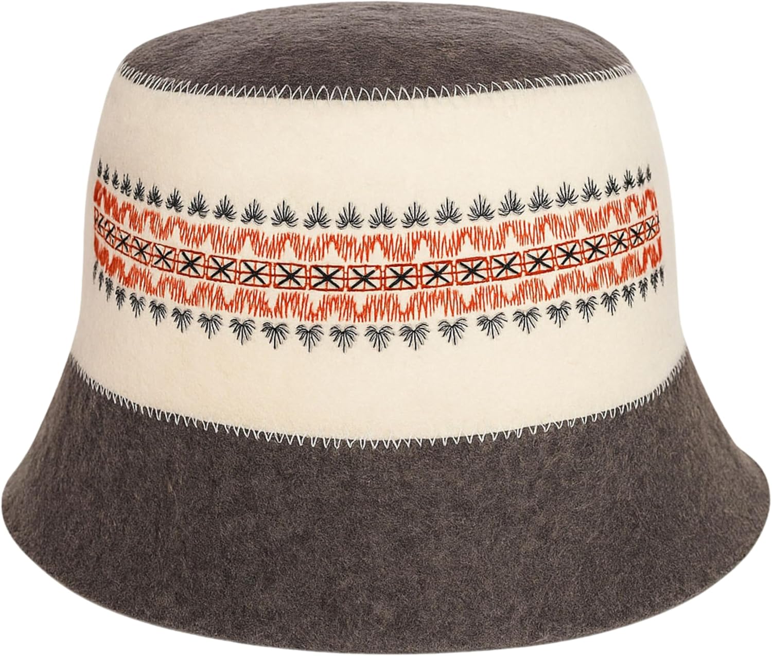 SHSH trade group Ukrainian Wool Sauna Hat Embroidered Ornament Vyshyvanka Ukraine Banya Bucket Sauna Hat for Women and Men Finnish Banya Cap