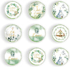 48 PCS Edible Greenery Baptism Cupcake Toppers Wafer Paper Dove Cross God Bless and Baptism Cupcake Picks First Communion Theme Baby Shower Birthday Party Cake Decorations
