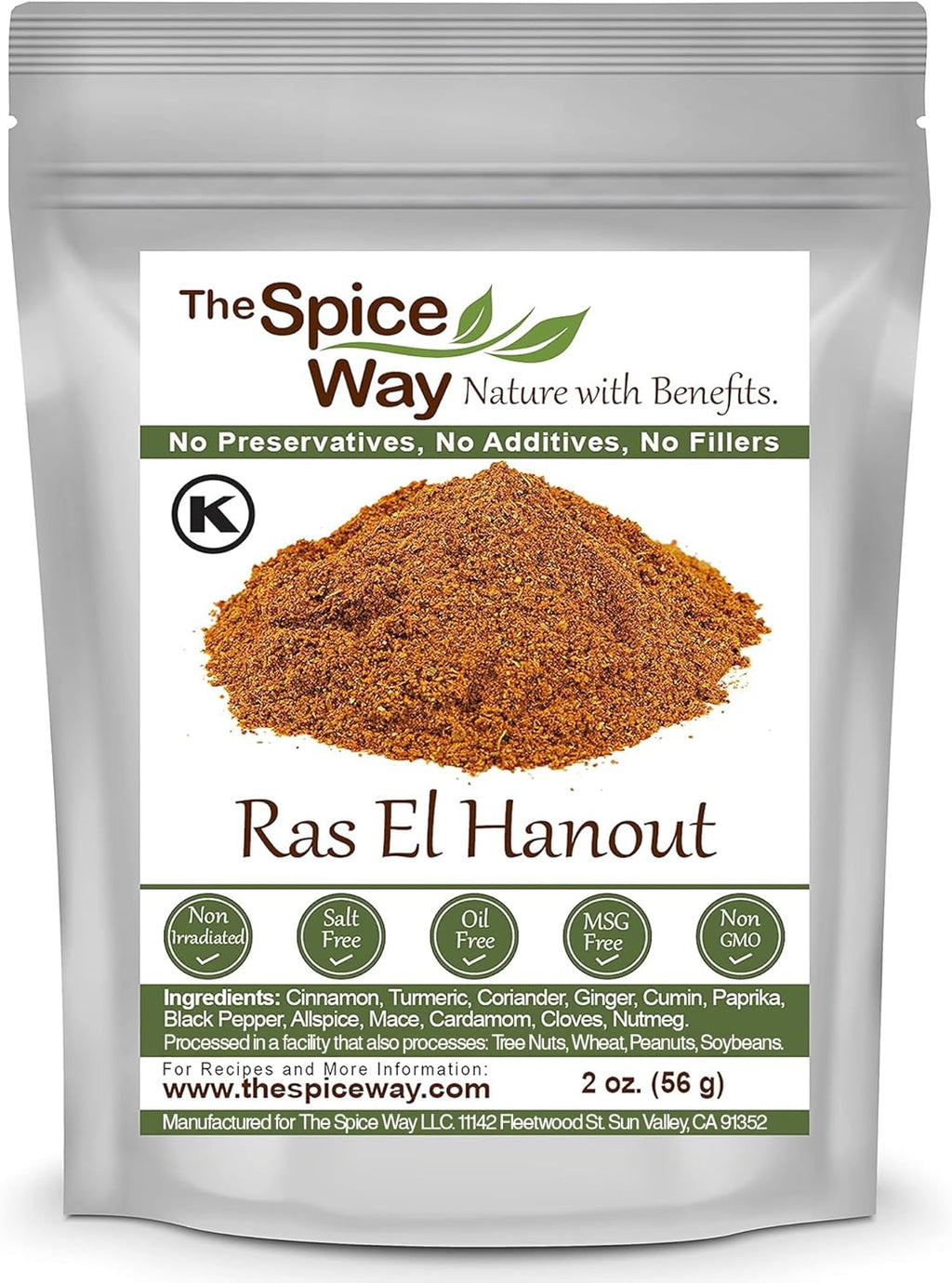 The Spice Way - Ras El Hanout Moroccan Meat Spice Blend Salt Free (meat seasonings) No Additives, No Preservatives, Just Spices and Herbs We Grow, Dry and Blend In Our Farm. (resealable bag) (2 oz)
