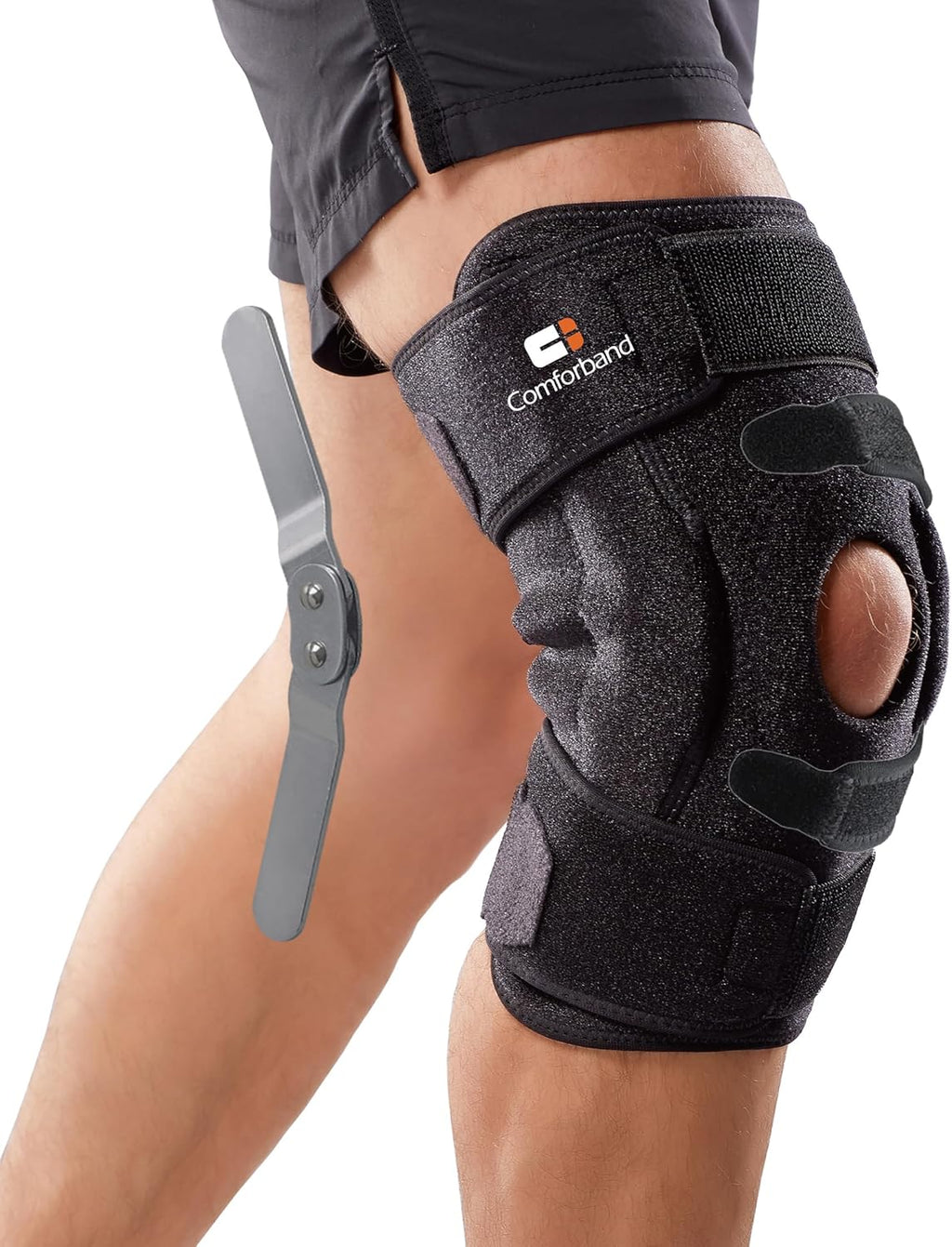 Adjustable Hinged Knee Brace – Dual Side Hinges for ACL, PCL, MCL Injury Support, Meniscus Tear, Arthritis Pain Relief, Post-Surgery Recovery (Black, S/M)