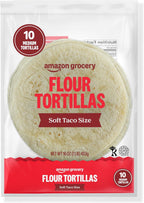 Amazon Grocery, Flour Tortillas, Soft Taco Size, 16 Oz, 10 Ct