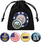 Navy Golf Ball Marker, Magnetic Poker Chip, with 5 US Navy Ball Markers