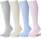 LEVSOX Cotton Compression Socks for Women Men 20-30 mmHg Knee High Cute Support Sock for Nurses Flying Pregnancy