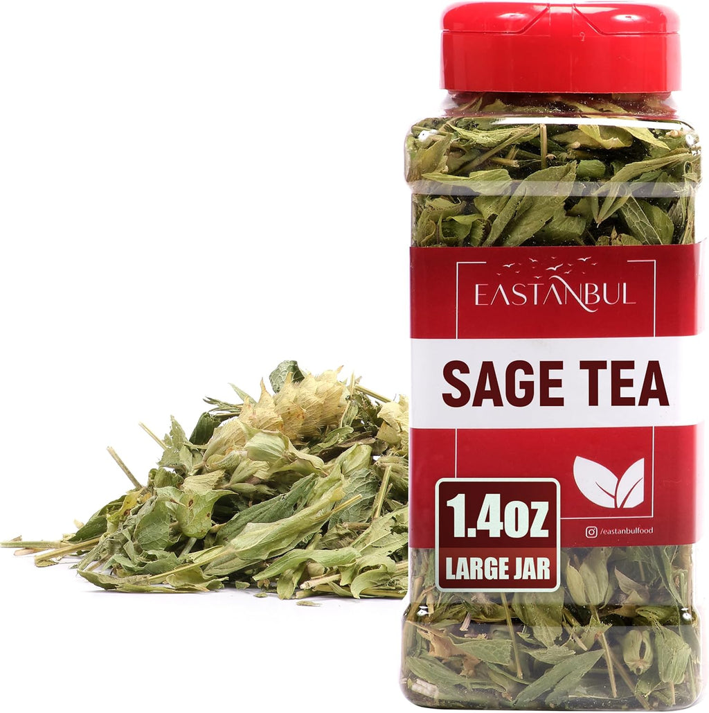 Eastanbul Sage Leaves, 1.41oz, Dried Sage Leaf, Salvia Tea, Loose Leaf Herbal Tea, Te de Salvia, Perfect for Cooking, Caffeine-Free, Natural, Vegan, Gluten Free, Non GMO