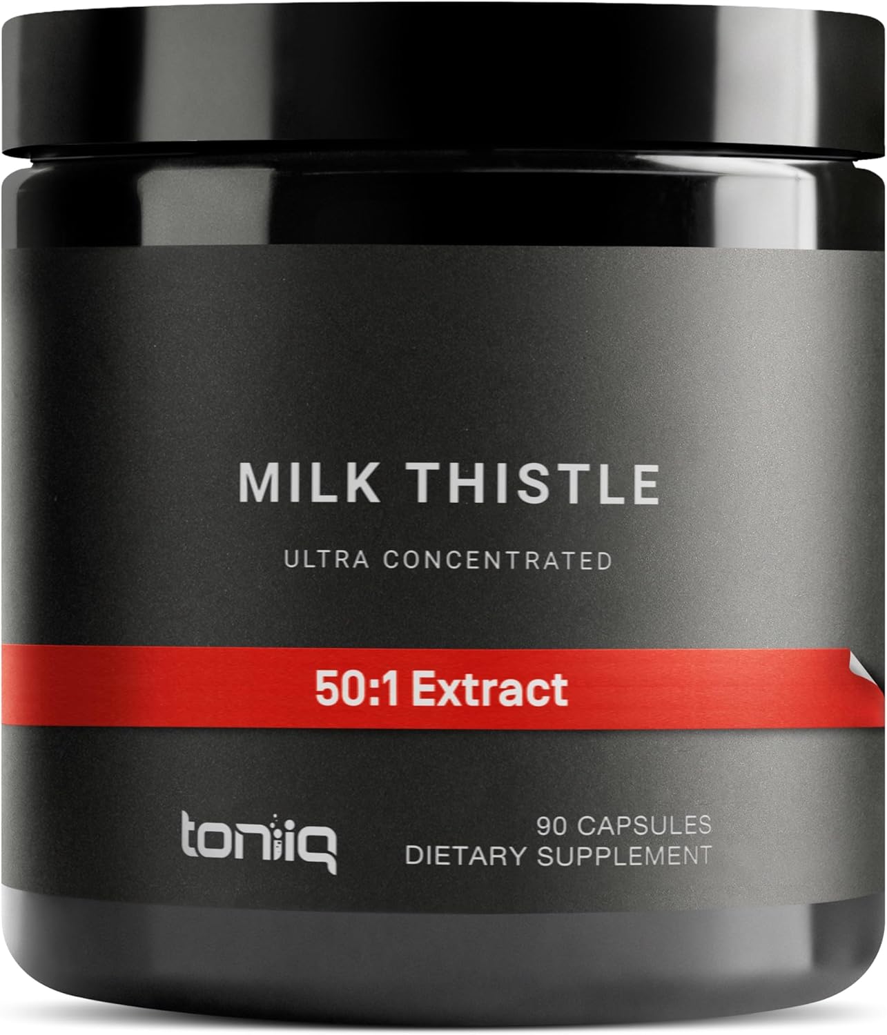 Toniiq Milk Thistle - Ultra High Potency 50:1 Extract with 80% Silymarin - Highly Concentrated - Third-Party Lab Tested - 90 Capsules