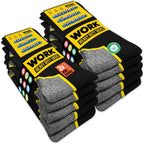 WORK Socks for Men Crew Length Black Socks 6/10 Pairs