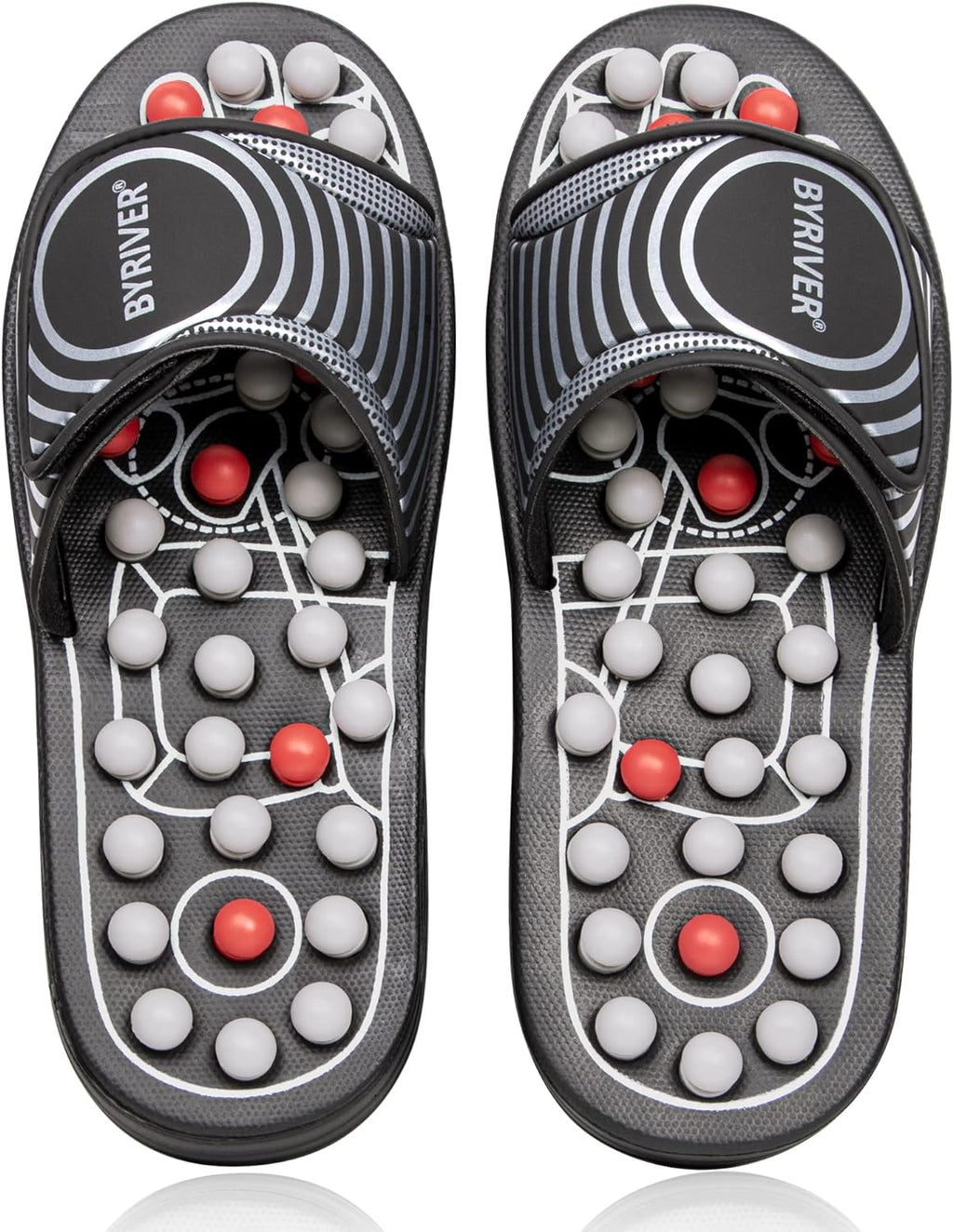 BYRIVER Plantar Fasciitis Relief Foot Massager Slippers Sandals Shoes for Men Women, Foot Care Relaxation Wellness Gifts for Mom Dad, Stress Relief, Tense Muscle Relaxer (02M)