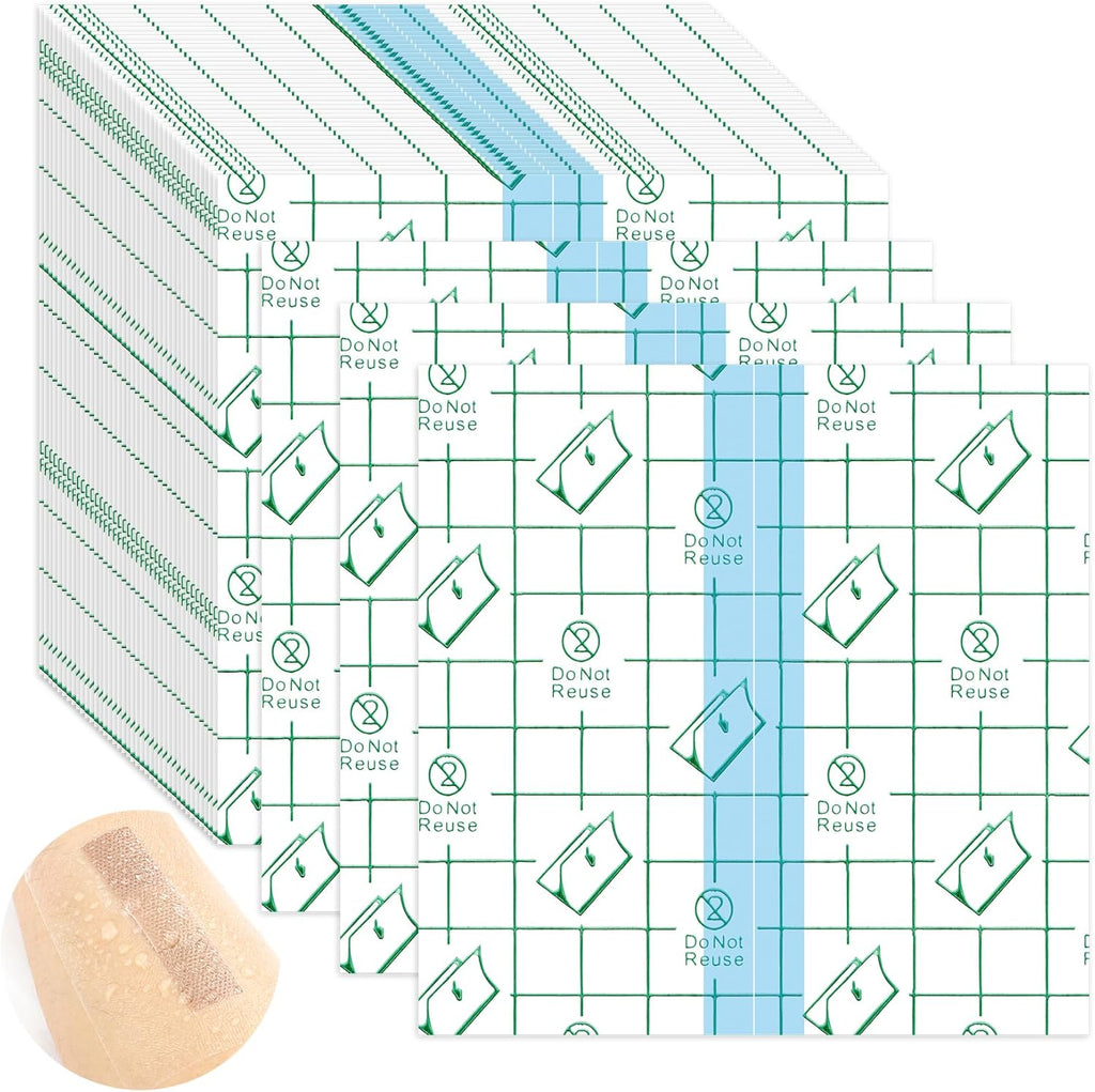 Tattoo Aftercare Waterproof Bandages for Swimming Second Skin Tattoo Cover Up Patch,50Pcs 3.9×3.9Inch Waterproof Bandages Post Surgical,Wound Seal,Transparent Film Dressing,Clear Band Aids