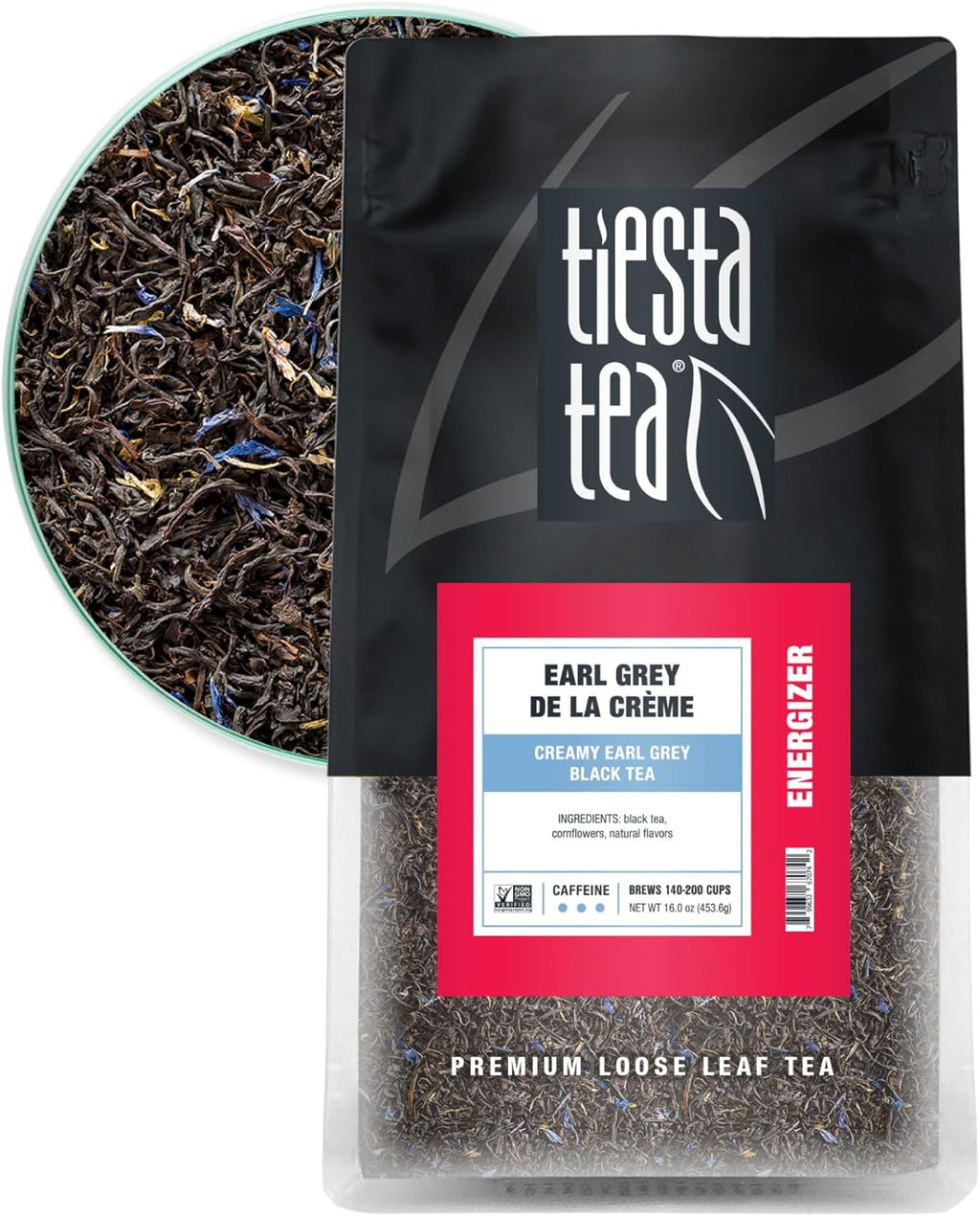 Tiesta Tea - Earl Grey de la Crème, Loose Leaf, Creamy Earl Grey Black Tea, Premium Blend, Caffeinated Black, Make Hot or Iced Brews Up to 200 Cups, 16 Ounce Resealable Bulk Pouch