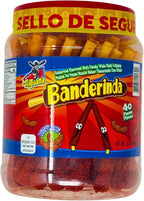Tamarind Candy Straws (40 Count) Banderinda, Mexican Candy, Dulces Mexicanos, Tamarindo Sticks, Banderillas de Tamarindo, Spicy Chili Flavor Jar - 1.3 lbs