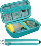 Canboc Carrying Case for Asthma Inhaler, Handheld Spacer for Adults, Mask, Inhaler Spacer Bag with Removable Shoulder Strap, Mesh Pocket fit Medicine or Essentials, Turquoise (Case Only)