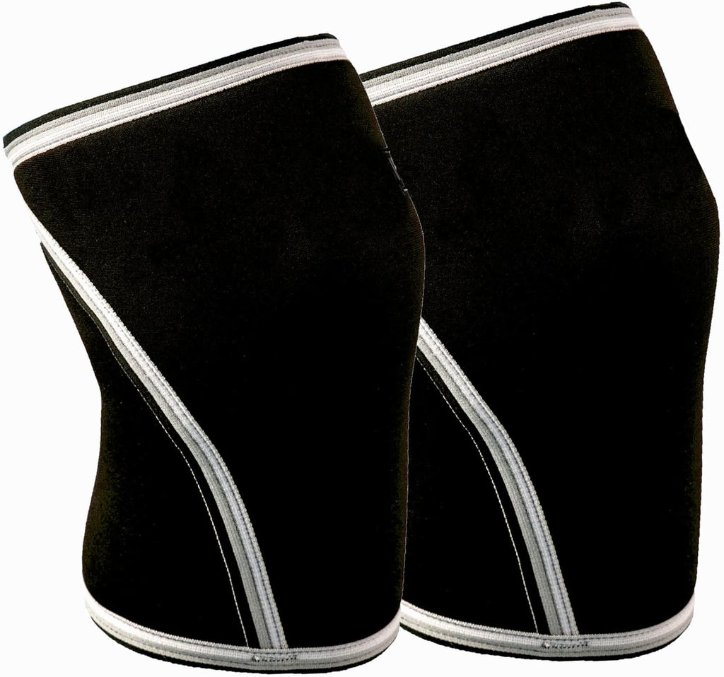 Knee Sleeves (1 Pair) 7mm Neoprene Thick Compression Knee Brace Support for Weightlifting, Powerlifting, Squatting & Fitness Training for Women and Men Black (X-Large)