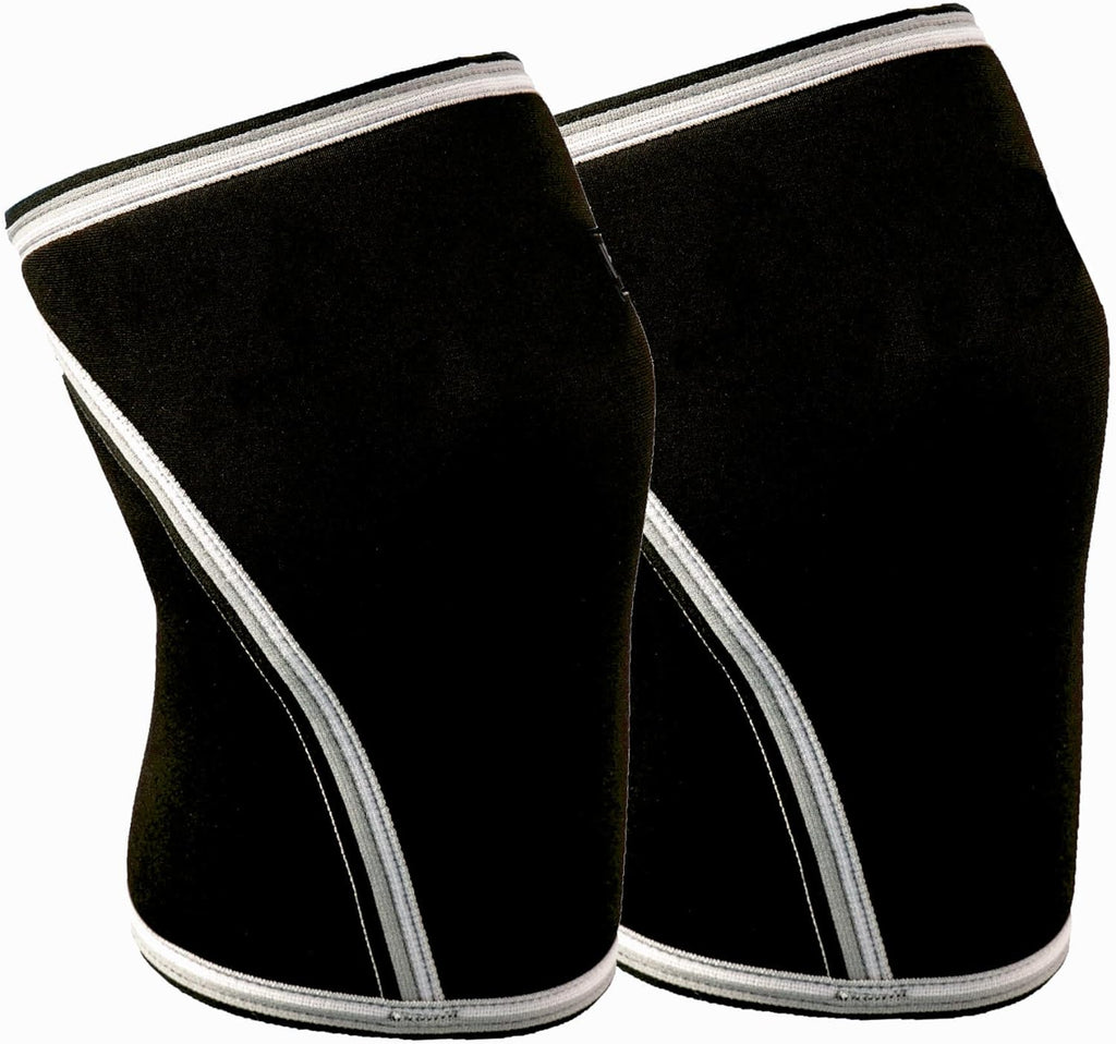 Knee Sleeves (1 Pair) 7mm Neoprene Thick 3D Compression Knee Brace Support for Weightlifting, Powerlifting & Fitness for Women and Men, Black, XX-Large