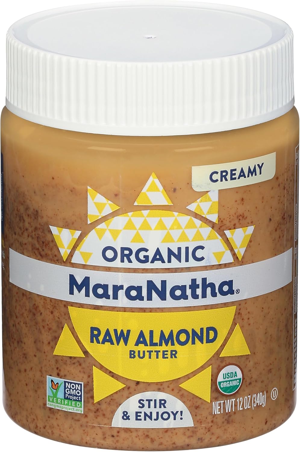 MaraNatha Organic Creamy Raw Almond Butter, 12 Ounce Jar