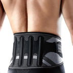 LP SUPPORT Lumbar Back Brace for Lower Back Support - 4 Semi-Rigid Stays with Bilateral Straps, Breathable Knit - For Weightlifting, Heavy Lifting - Men & Women (Large)