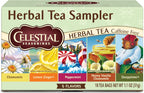 Celestial Seasonings Herbal Tea Sampler Variety Pack, Caffeine Free, 18 Tea Bags Box
