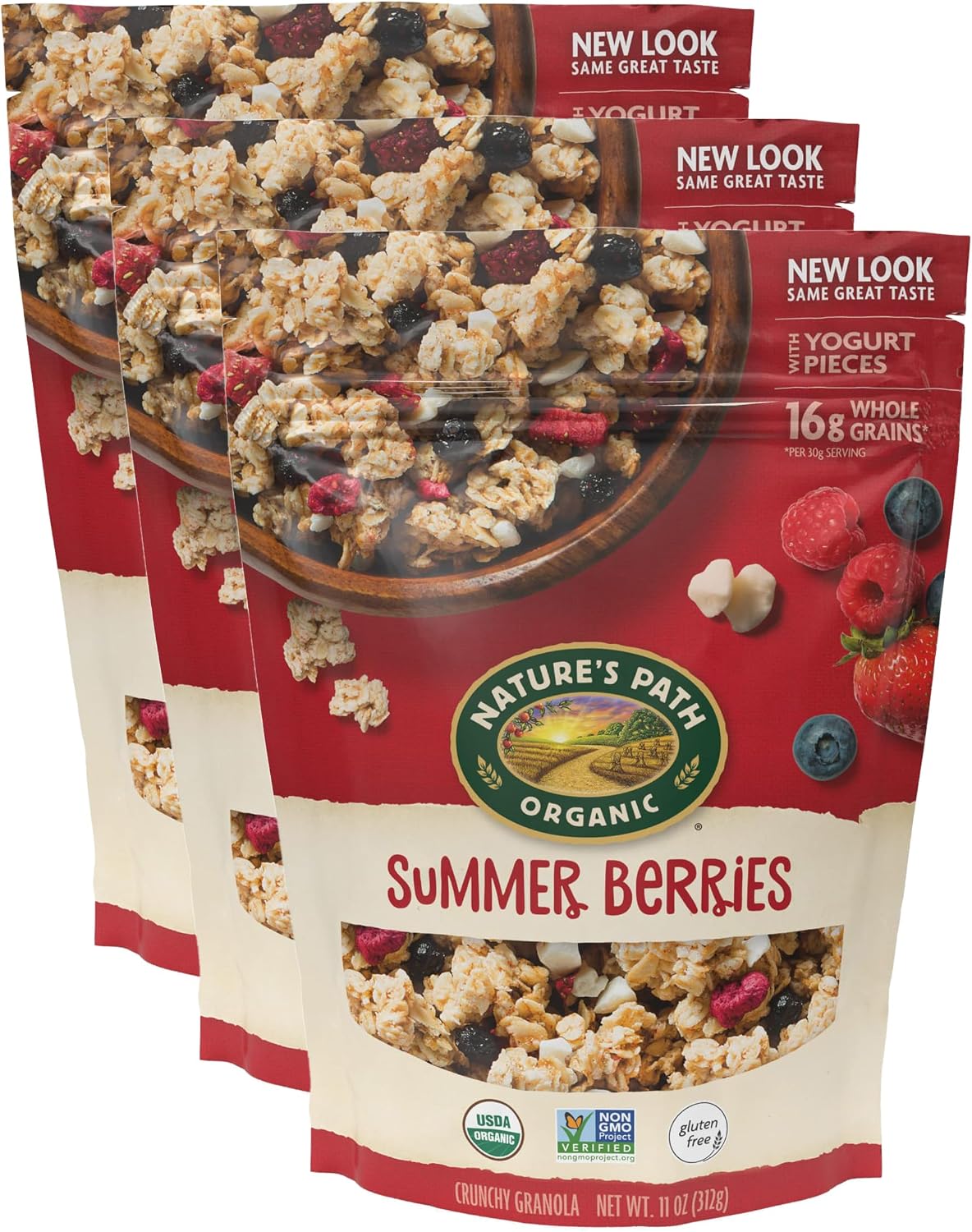 Nature's Path Organic Gluten Free Summer Berries Granola, 11 Ounce (Pack of 3)