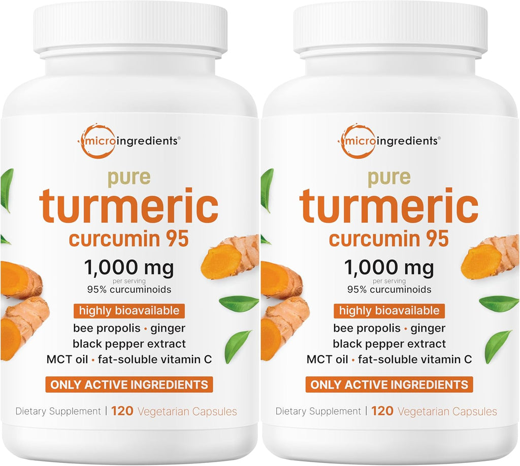 Micro Ingredients Pure Turmeric Curcumin Supplement 1,000mg – 95% Curcuminoids with Black Pepper & Ginger – High Absorption for Joint & Antioxidant Support* – Filler Free, 240 Veggie Capsules