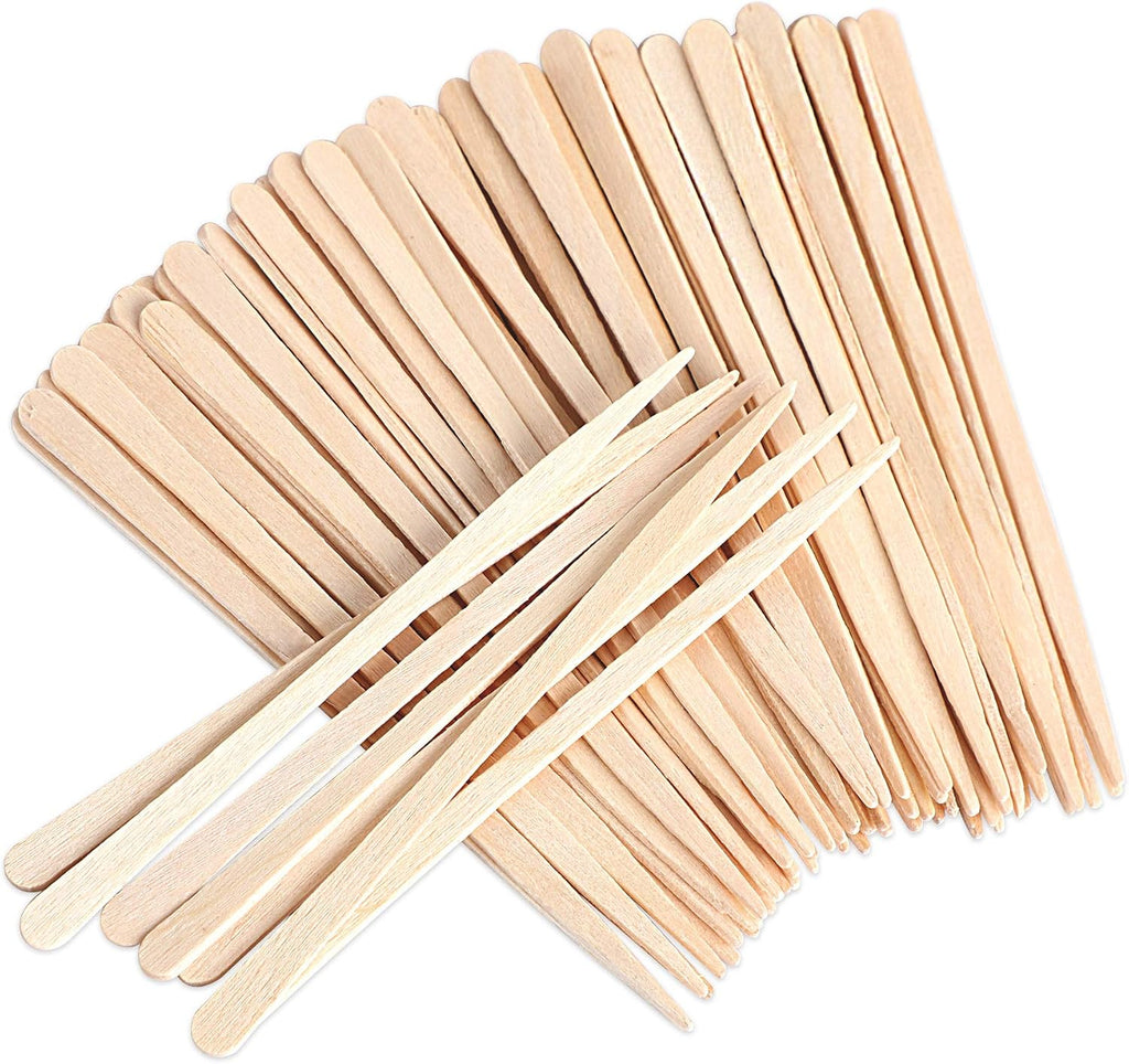 JANYUN 200 Pcs Eyebrow Wax Sticks Wax Applicator, Wood Wax Spatulas for Face and Small Hair Removal Sticks (Without Handle)
