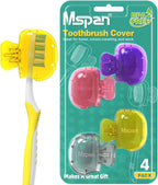 Mspan Toothbrush Head Cover Cap: Tooth Brush Protector Clip Compatible with Oral-B Philips Colgate AquaSonic - Plastic Pod Travel Case - 4 Packs