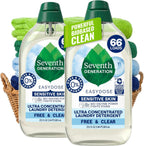 Seventh Generation Laundry Detergent, Ultra Concentrated EasyDose, Free & Clear, 23.1 Fl Oz (Pack of 2) (Packaging May Vary)