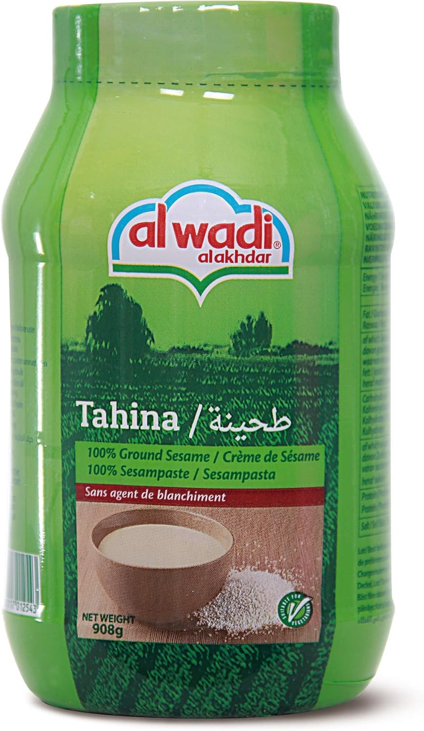 Al Wadi Al Akhdar - Tahina 100% Ground Sesame - 32oz/908g (Pack of 2)