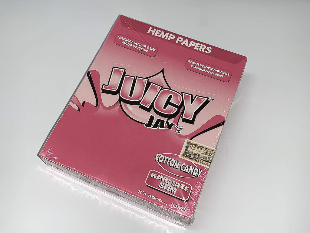 Juicy Jay King Size Slim Rolling Paper Cotton Candy Box of 24