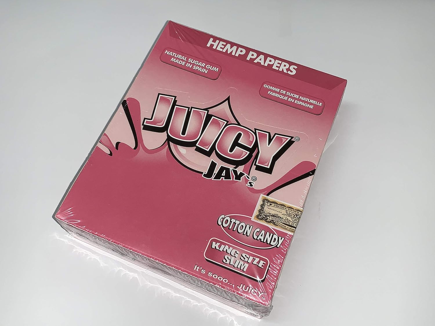 Juicy Jay King Size Slim Rolling Paper Cotton Candy Box of 24
