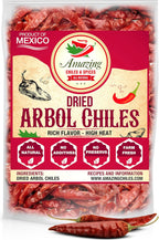 Chile De Arbol 4oz - Dried Whole Red Chili Peppers, Premium All Natural Stemless, Resealable Bag. Use in Mexican, Chinese and Thai Dishes. Spicy Hot Heat Full of Flavor