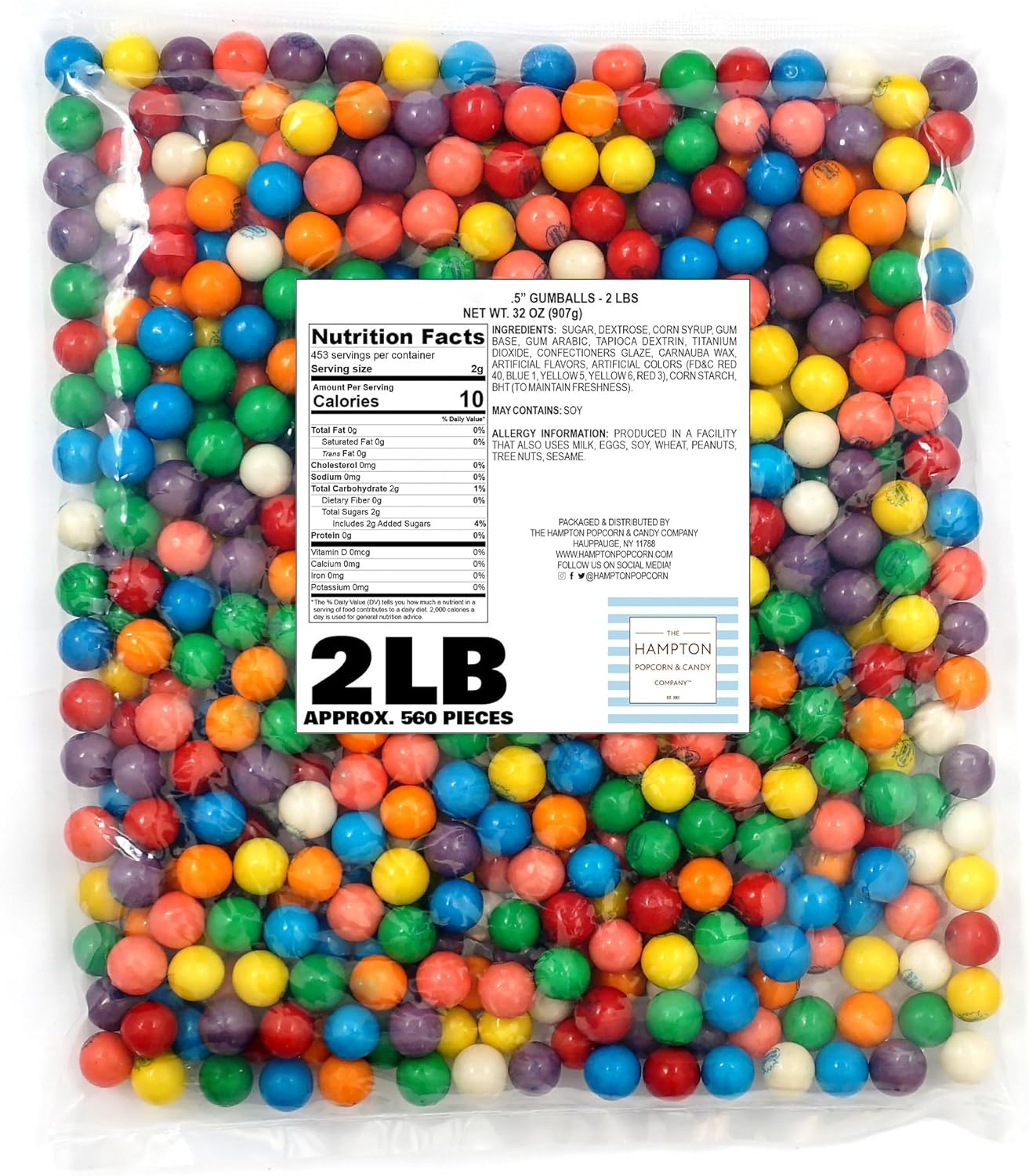 Gumballs for Gumball Machine, 0.5 Inch Mini Gumballs, Approx. 560 Pieces, 2lb Bulk Bag, Bubble Gum Balls Assorted Fruit Flavored Bubble Gum, Gumball Machine Refills
