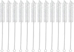 EISCO 12PK Bristle Cleaning Brushes with Fan-Shaped Ends, 9" - Twisted Stainless Steel Wire Handle - Ideal for 0.6" - 0.8" Diameter Tubes, Bottles, Flasks, Cylinders, Jars, Vases, Cups