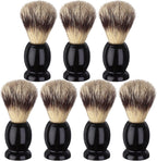 7Pcs Men Shaving Brushes Wood Handle, Professional Salon Tools Hand Crafted Shaving Brush Wood Handle Shave Brushes Handmade Pure Badger Hair Brush for Men Beard