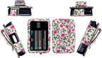 Premium Patterned Holster (with Belt Clip/Metal Loop/Lanyard) for Tandem Diabetes Care Insulin Pump T:Slim X2 (All Models) (White-Catharanthus)