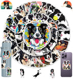 50Pcs Border Collie Dogs Stickers Cute Border Collie Pets Dog Vinyl Waterproof Decals for Decor Laptop Water Bottle Phone Window Scrapbook Kids Teens Adults Reward Gifts Sticker