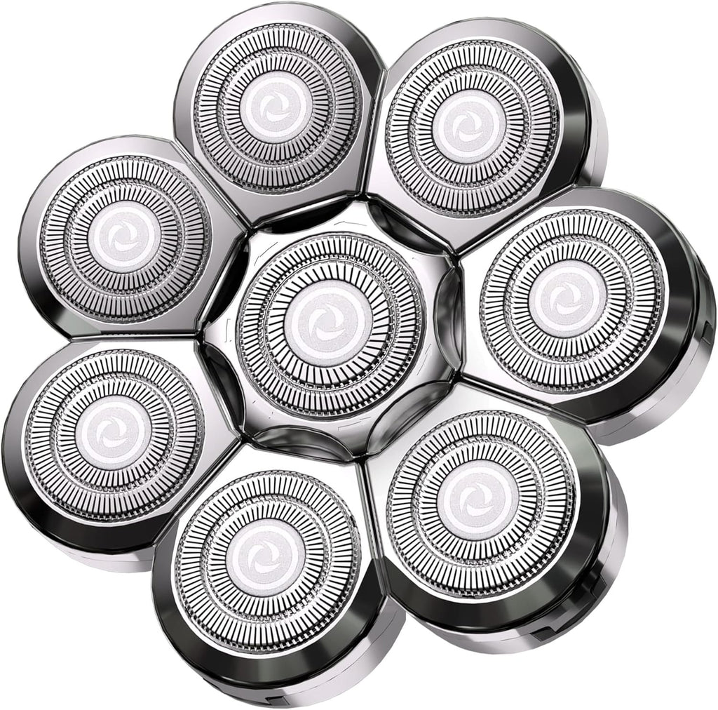 Universal Replacement Heads for Blade,Replacement Blades Compatible with Most Major Head Shaver Brands, Easy-to-Install Electric Razor Shaver Heads for Bald Men. (8 Silver)