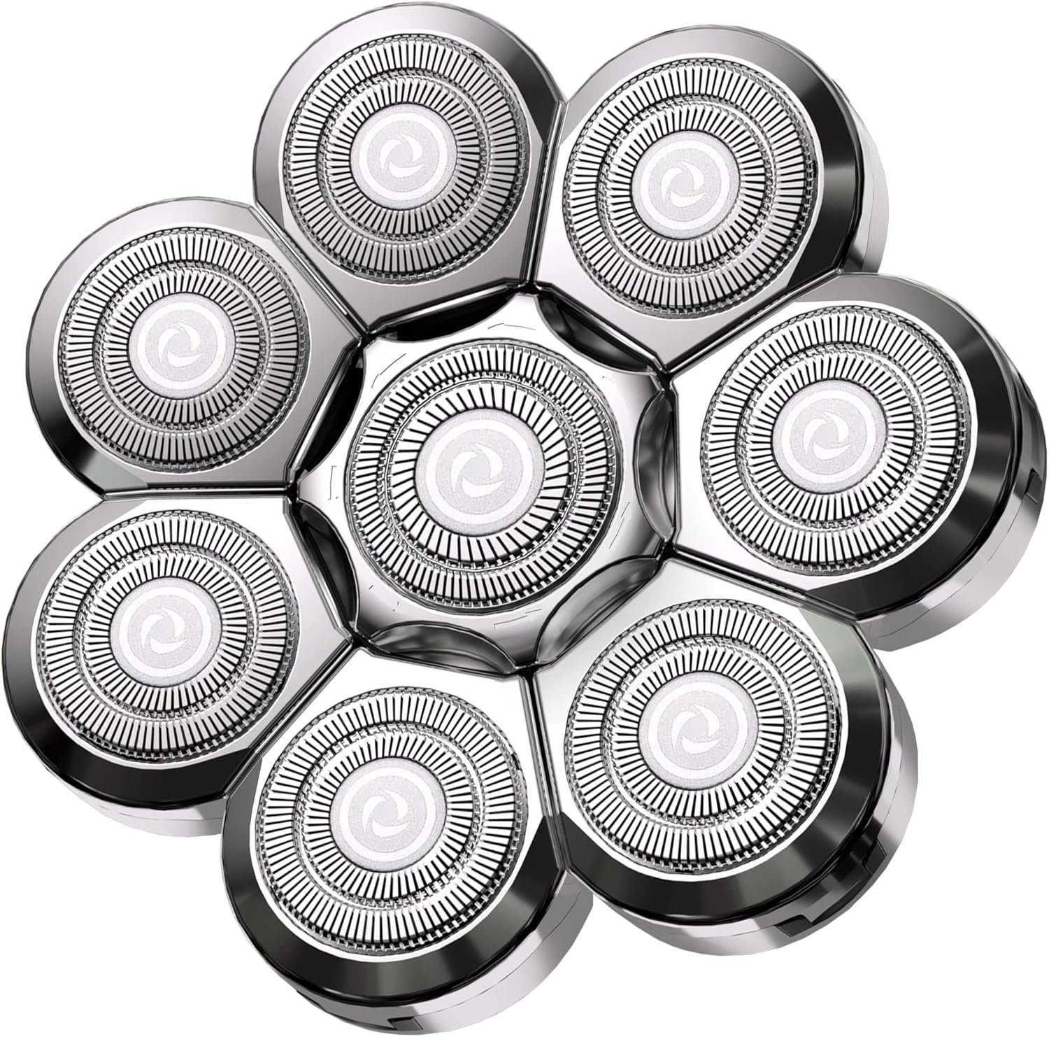 Universal Replacement Heads for Blade,Replacement Blades Compatible with Most Major Head Shaver Brands, Easy-to-Install Electric Razor Shaver Heads for Bald Men. (8 Silver)