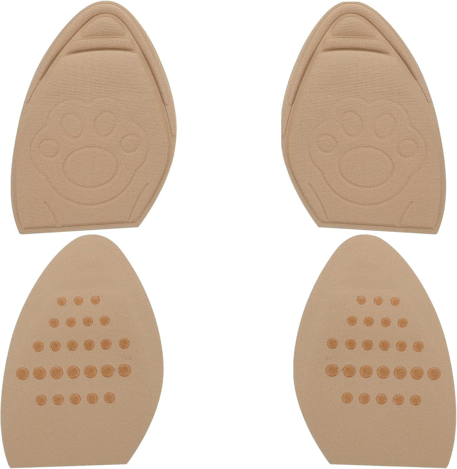 Healifty 2 Pairs Forefoot Half Shoe Insoles Front Shoe Pads Cushions Filler Reusable Soft Inserts for Women High Heel Sneakers Skin Color