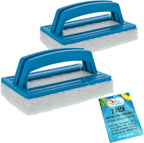 U.S. Pool Supply Hand-Held Pool Scrub Brush, 2 Pack - Scrubbing Scouring Sponge Pad - Clean Pool Tile & Grout, Walls, Vinyl Liners, Spas - Surface Cleaning Scrubber, Kitchen, Bathroom Tub, Shower Tile