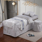 KKLT 4-Piece Microfiber Massage Table Sheet Set,Non Slip Solid Color Salon Bed Cover,Stain-Resistant Beauty Bedspread for Body Fumigation Physiotherapy Massage-Grey 190x80cm(75x31inch)