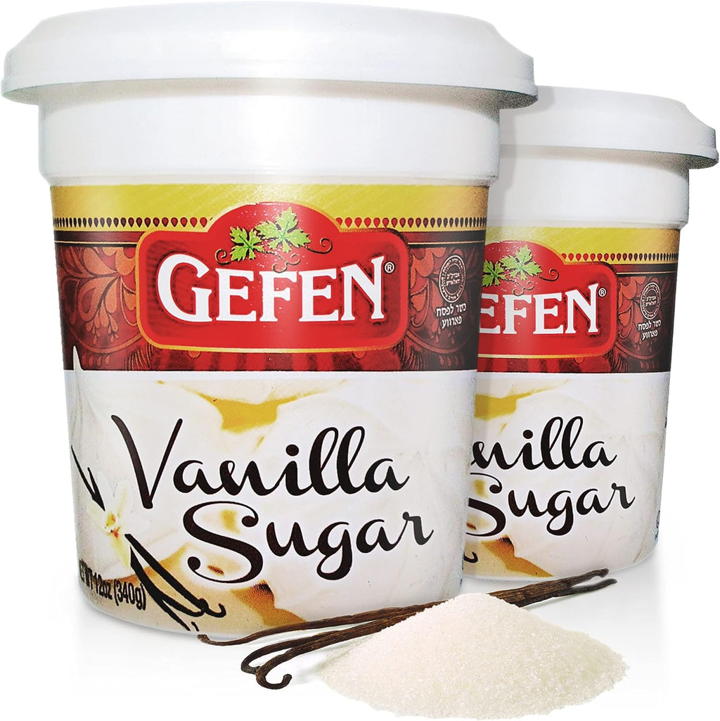 Gefen Vanilla Sugar, 12oz, (2 Pack), Resealable Container, Measuring Scoop Included
