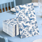 AnyDesign Chinoiserie Dachshund Guest Napkins Paper Napkins Blue White Floral Weiner Sausage Dog Disposable Hand Towels for Home Bathroom Kitchen Table Decor Supplies, 50 Pcs