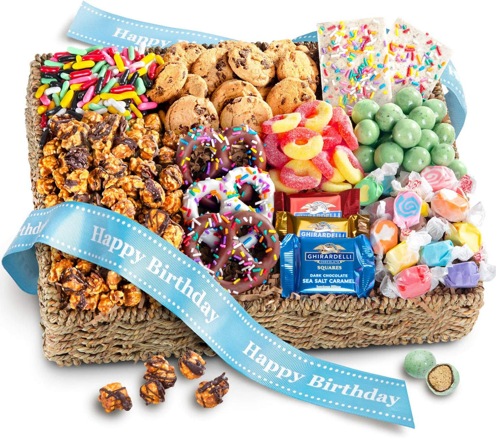 A Gift Inside Birthday Sweets & Snacks with Happy Birthday Ribbon