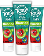 Tom's of Maine Fluoride Kids Toothpaste, Natural Toothpaste, Dye Free, No Artificial Preservatives, Silly Strawberry, 5.1 oz. 3-Pack (Packaging May Vary)
