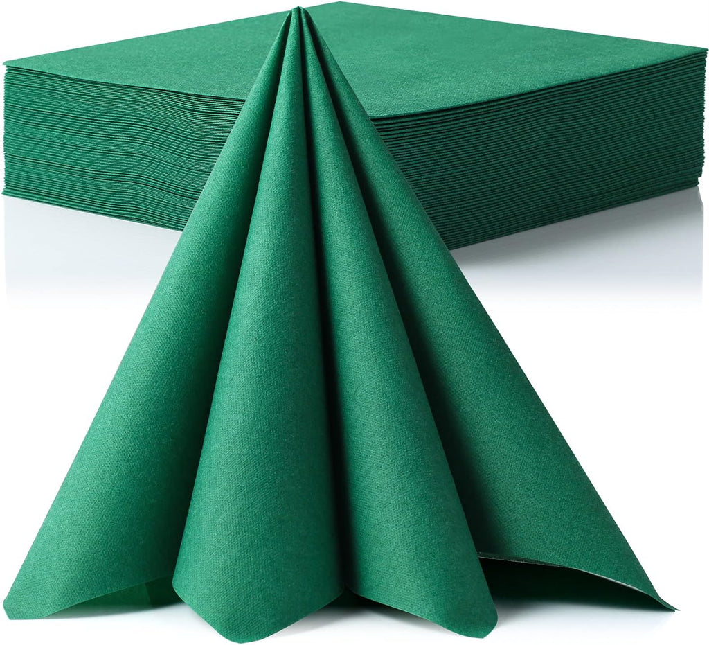 LEKOCH 50-Pack Premium Airlaid Napkins & Guest Towels - 16x16 Inch Large Linen-Feel Disposable Paper | Ultra Soft, Absorbent & Cloth-Like | For Dinner, Christmas, Party, Bathroom(Sage Green)
