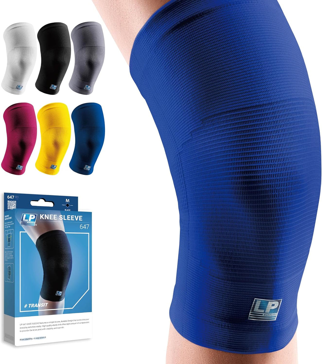 LP 647 Knee Brace For Arthritis Pain, Knee Pain Relief, Injury Recovery - Knee Sleeve For Weightlifting, Basketball, Hiking, Biking, Running, For Men Women (Blue, L, 1pcs)