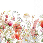 IHR Ideal Home Range Party Napkins Disposable 3-Ply Paper Lunch Napkin Pack, 6.5" x 6.5", Field Of Flowers, 20-Count