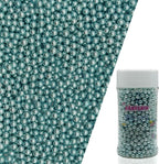Edible Silver BluePearl Sugar Sprinkles Candy 4mm Mini Pearls Cake Decorations Cupcake Toppers Cookie Decorating Perfect for Wedding Party Valentine Halloween Christmas Supplies 3OZ