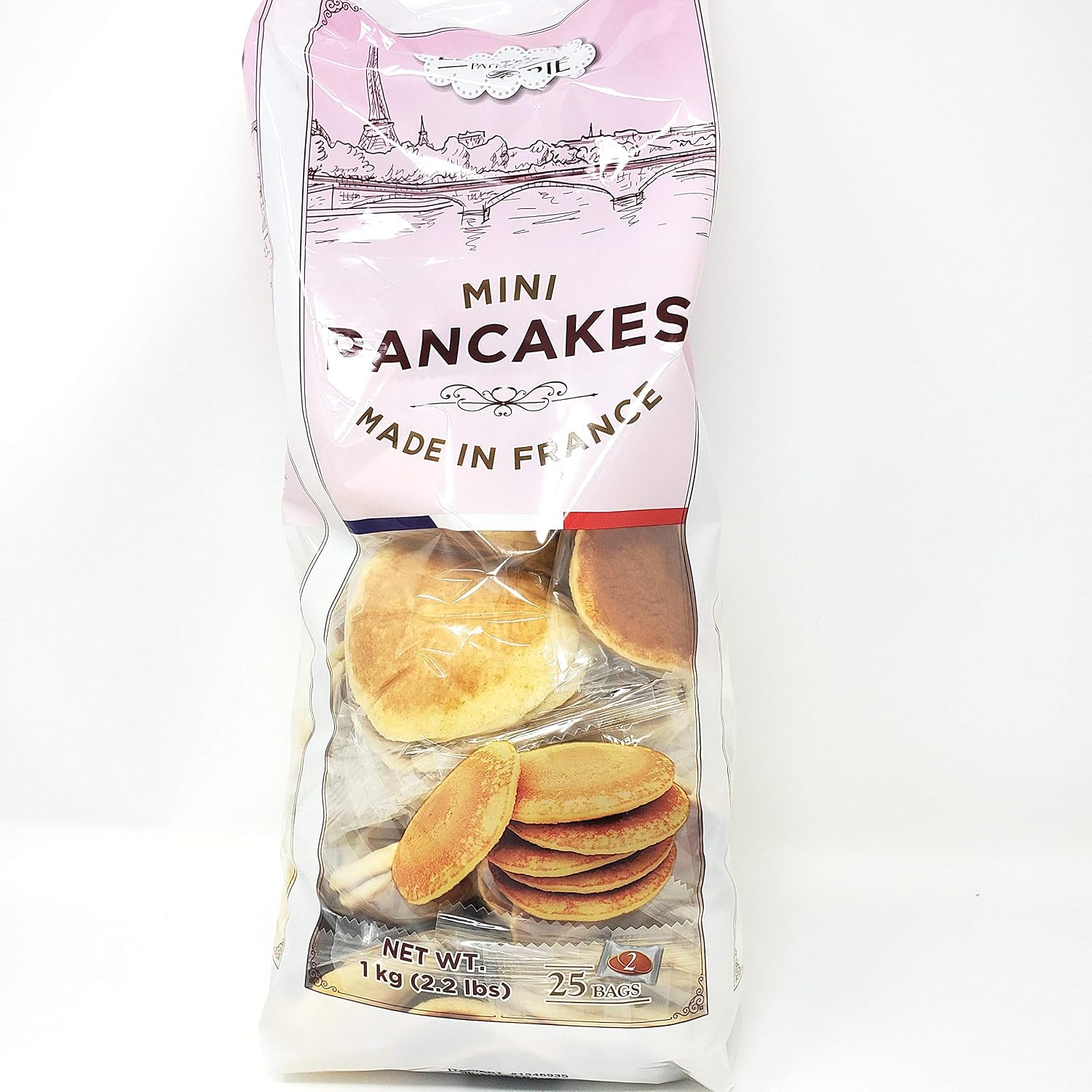 Mini French Pancakes Made in France Individually Wrapped Packs (50 Pancakes Total)
